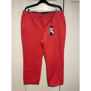 Tommy Hilfiger Womens Size 16 Hampton Stretch Slim Chino Coral Pants NWT